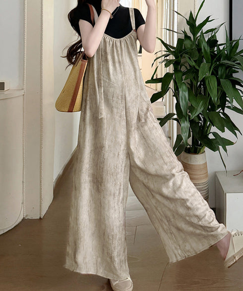 オールインワン サロペット ワンピース夏 ワイドパンツ 体型カバー キャミサロペット 楽ちんオーバーオール お洒落 ガウチョパンツ 韓国風 マタニティウェア 無地 77DL-001